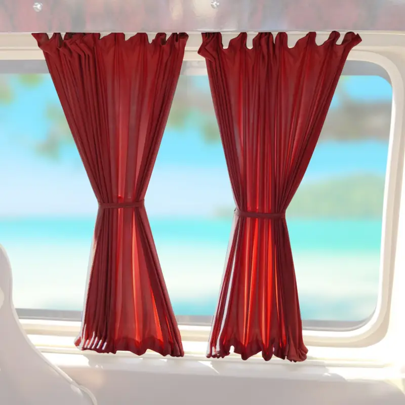 Gardinen Sonnenschutz für VW Transporter T5 2003-15 Kurzer Doppelhecktür Rot 10x Nur Heute