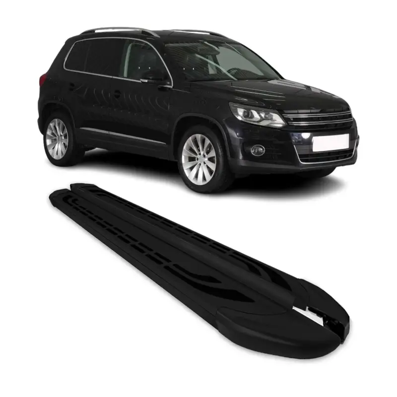 Preisknaller Trittbretter Seitenschweller Seitenbretter für VW Tiguan 2007-2016 Alu Schwarz
