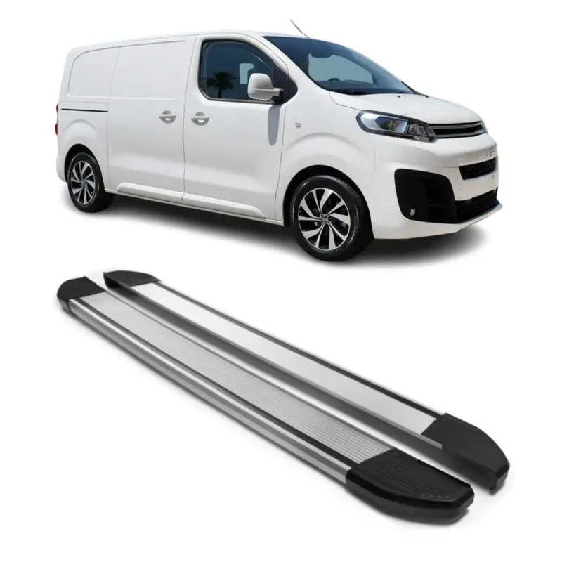 Begrenztes Angebot Alu Seitenschweller Trittbretter für Citroen Jumpy 2016-2026 L1 Kurzer Silber 2x