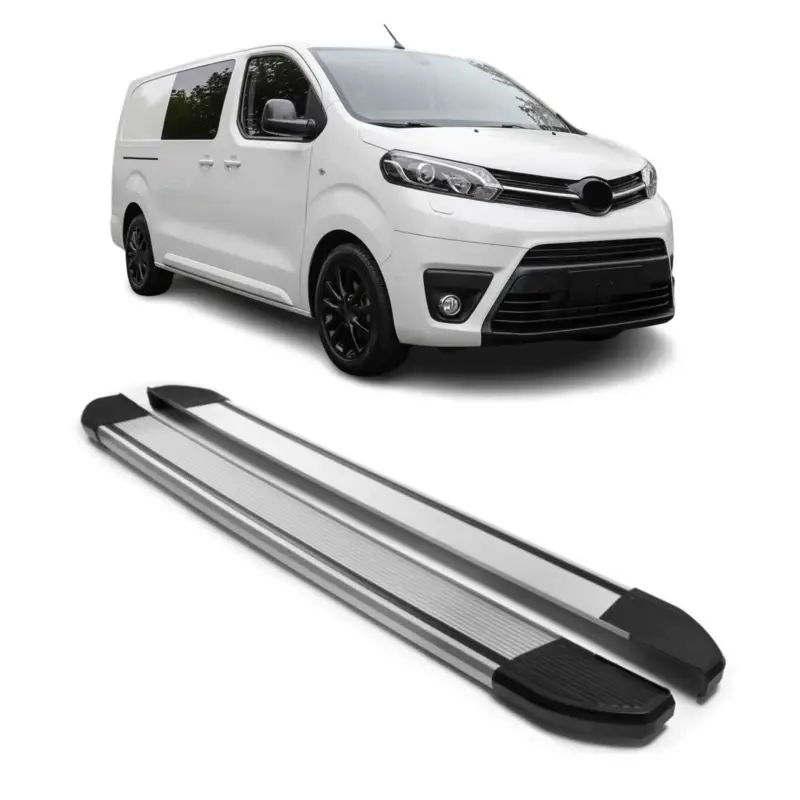 Alu Seitenschweller Trittbretter für Toyota Proace 2016-2026 L2 L3 Silber 2x Sonderangebot
