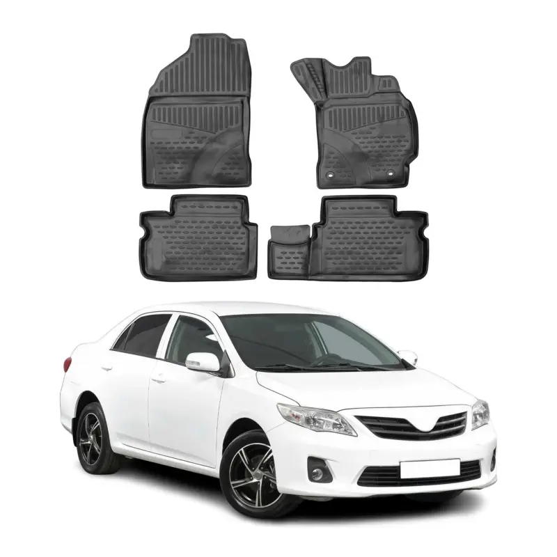 Highlight OMAC Gummimatten Fußmatten für Toyota Corolla Quest 2013-2019 RHD TPE Schwarz 4x