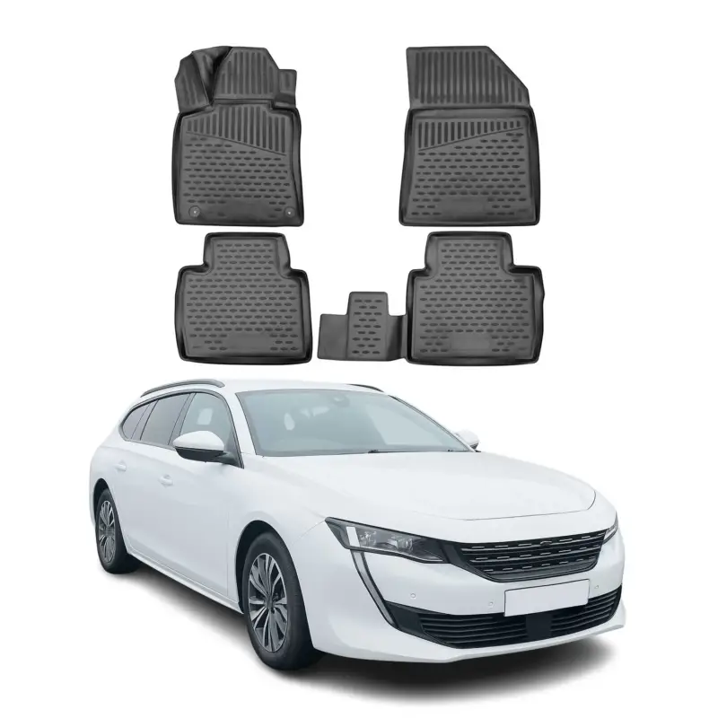OMAC Gummimatten Fußmatten für Peugeot 508 II Kombi 2018-2025 TPE Schwarz 4x Echt