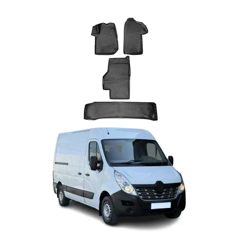 OMAC Gummimatten Fußmatten für Renault Master 2010-2021 TPE Automatte Schwarz 4x Billig