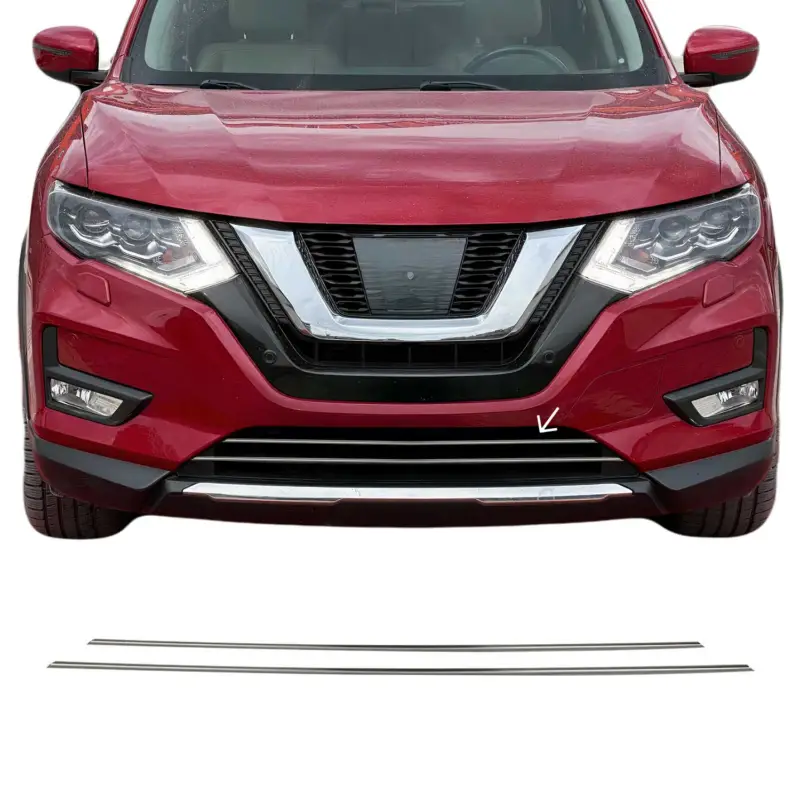 Abverkauf Kühlergrill Leisten Grillleisten für Nissan X-Trail 2017-2021 Edelstahl Chrom 2x