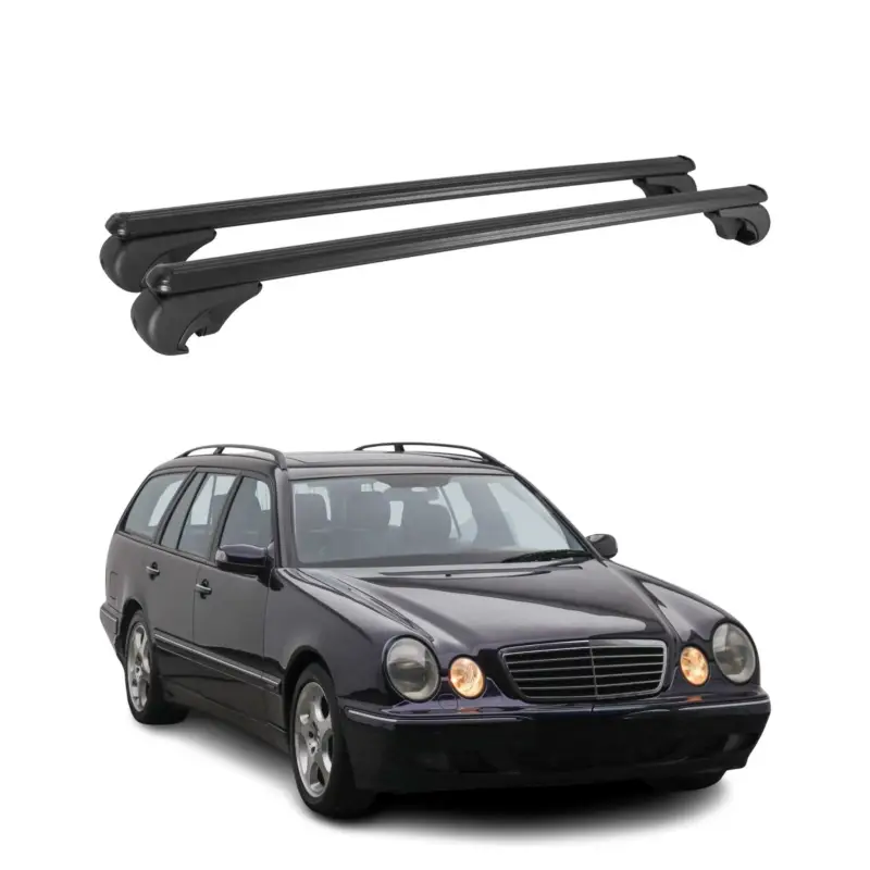 Dachträger für Mercedes E Klasse S210 1996-2003 Gepäckträger Alu Schwarz 2x Neu
