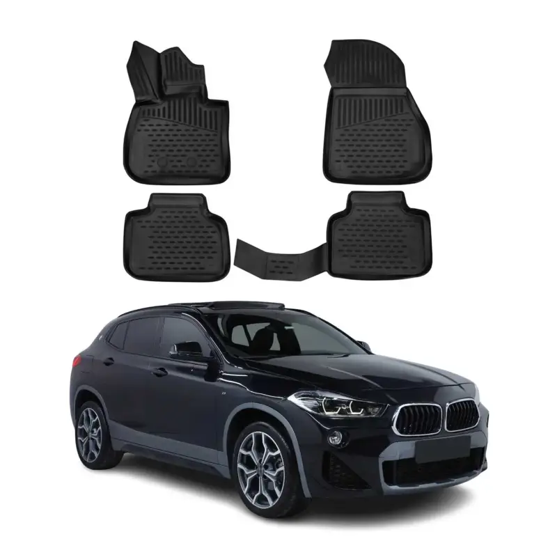 Markenprodukt OMAC Gummimatten Fußmatten für BMW X2 F39 2018-2023 TPE Automatten Schwarz 4x