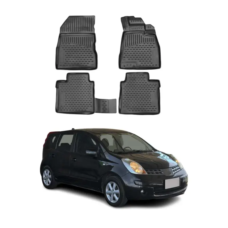OMAC Gummimatten Fußmatten für Nissan Note 2012-2020 TPE Automatten Schwarz 4x Top-Angebot