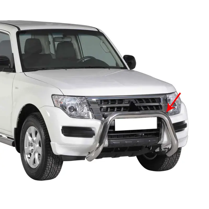 Jetzt Kaufen Frontbügel Frontschutzbügel für Mitsubishi Pajero 2015-2021 ø76mm Stahl Silber