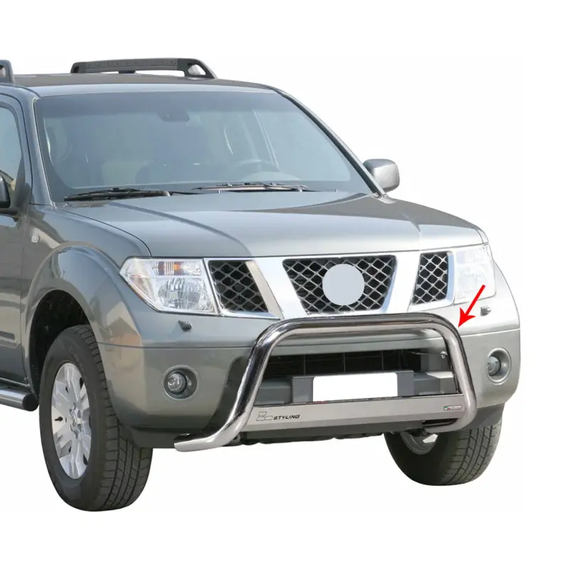 Bestpreis Frontbügel Frontschutzbügel für Nissan Navara 2005-2010 ø63mm Stahl Silber