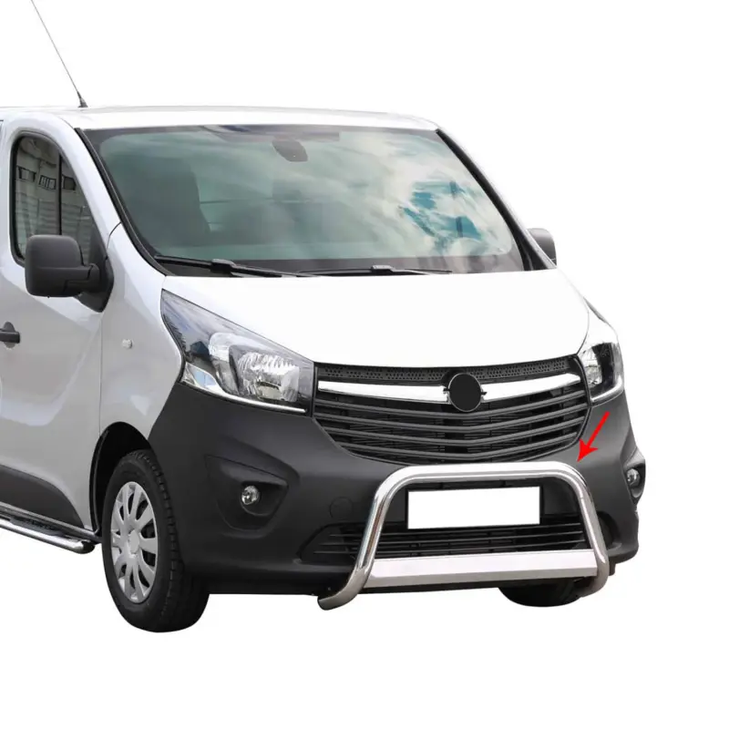 Abverkauf Edelstahl Frontbügel Frontschutzbügel für Opel Vivaro B 2014-2019 Grau Ø 63 mm