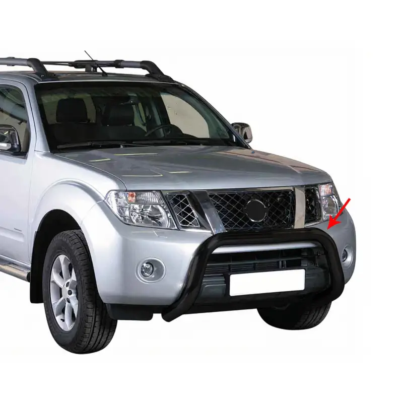 Heißes Angebot Frontbügel Frontschutzbügel für Nissan Navara 2010-2014 Doppelkabine ø76 Schwarz