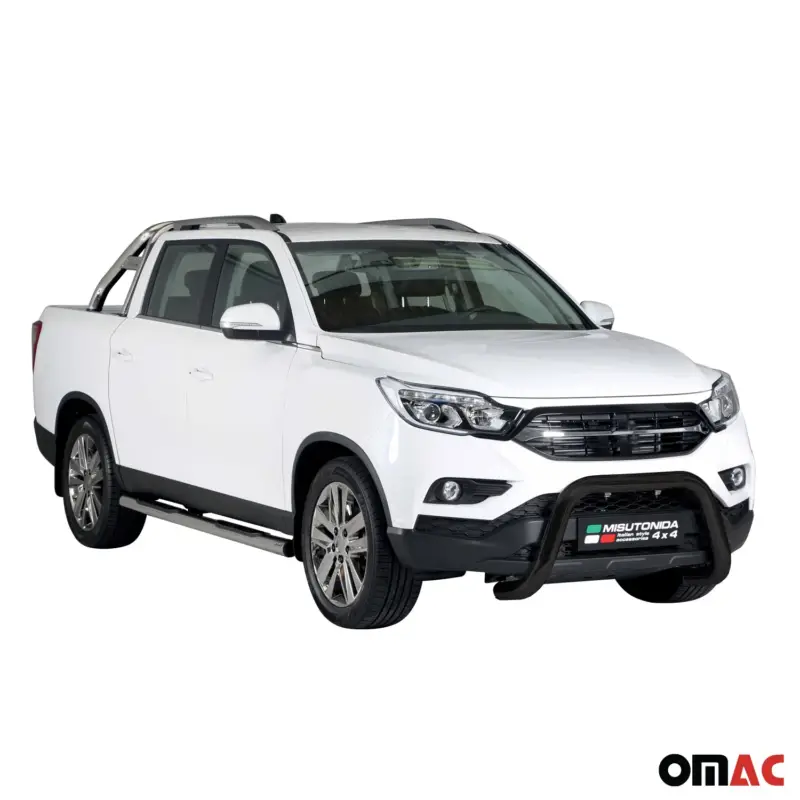 Frontbügel Frontschutzbügel für Ssangyong Musso 2023-2026 ø76mm Stahl Schwarz Versand Am Gleichen Tag