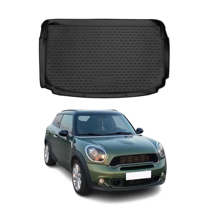 Zertifiziert Kofferraummatte Kofferraumwanne für Mini Paceman 2012-2016 Obere Gummi Schwarz