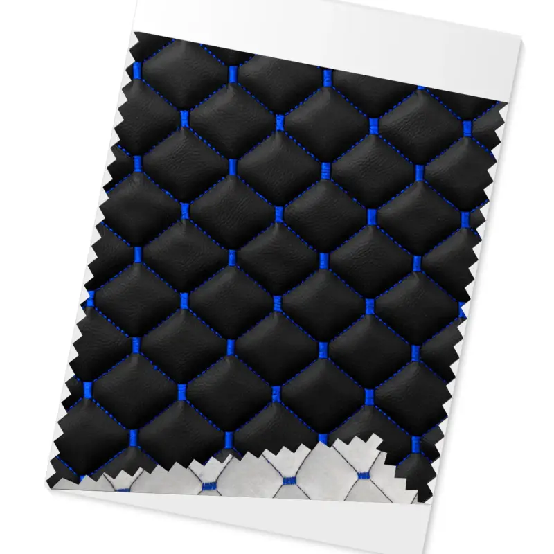 Billig 140cmx100cm Geprägte Schwarz Kunstleder Blau Diamant-Stich Auto Polsterung