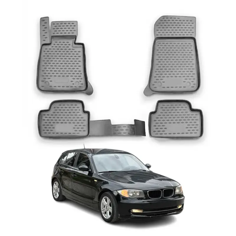 OMAC Gummimatten Fußmatten für BMW 1er E87 2004-2011 TPE Automatten Grau 4x Begrenztes Angebot