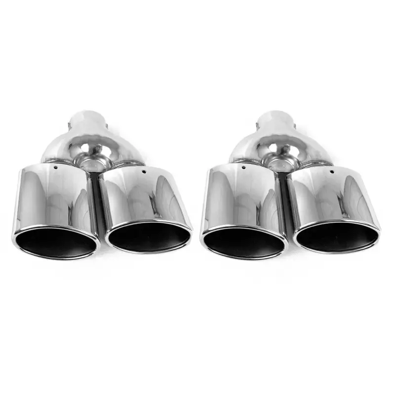 Zertifiziert Sportauspuff Auspuffblende Chrom Edelstahl V2A 304 nur passend 2 Endrohr R+L