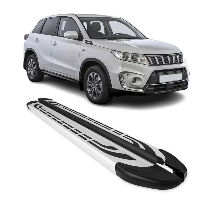 Zertifiziert Trittbretter Seitenschweller Seitenbretter für Suzuki Vitara 2015-2026 Alu Grau