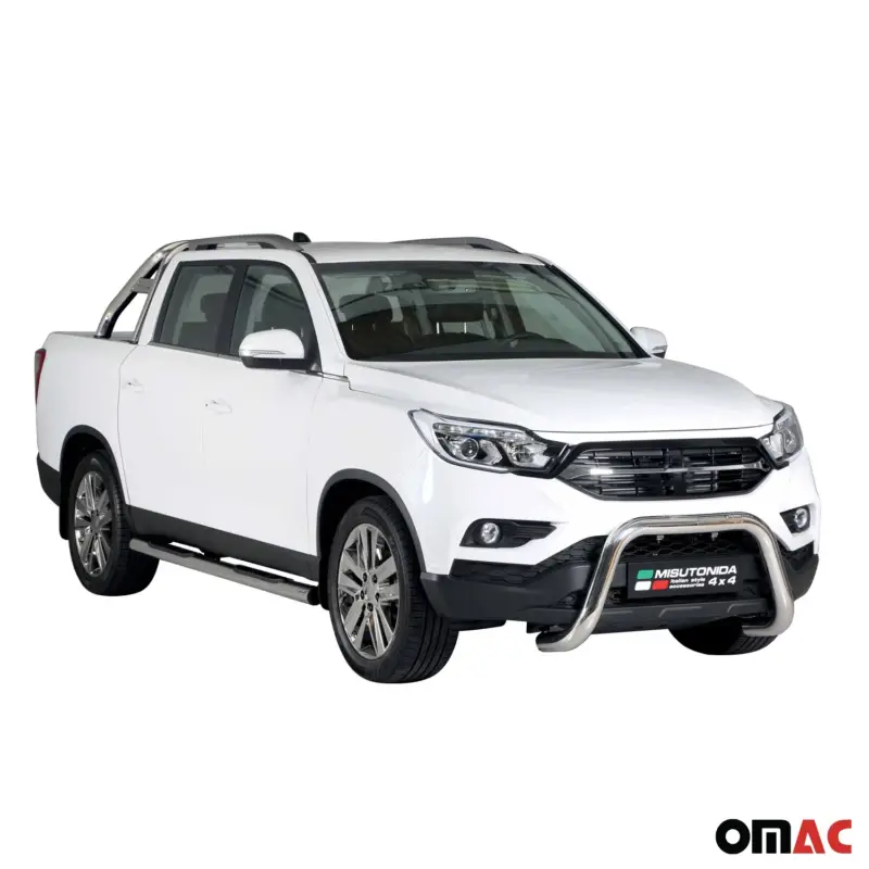 Frontbügel Frontschutzbügel für Ssangyong Musso 2023-2026 ø76mm Stahl Silber Top-Preis