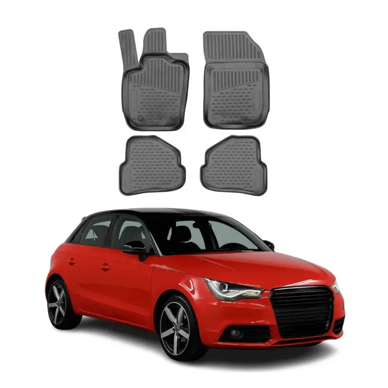 Highlight OMAC Gummimatten Fußmatten für Audi A1 A1 Sportback 8X 2010-2018TPE Schwarz 4x