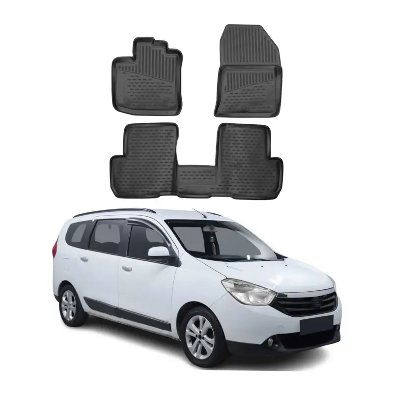 Expressversand OMAC Gummimatten Fußmatten für Dacia Lodgy 2012-2024 TPE Automatten Schwarz 4x