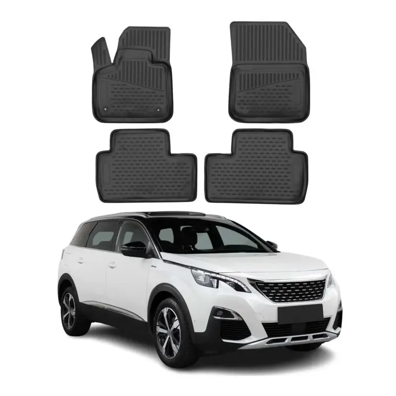 Jetzt Bestellen OMAC Gummimatten Fußmatten für Peugeot 5008 2017-2024 TPE Automatten Schwarz 4x