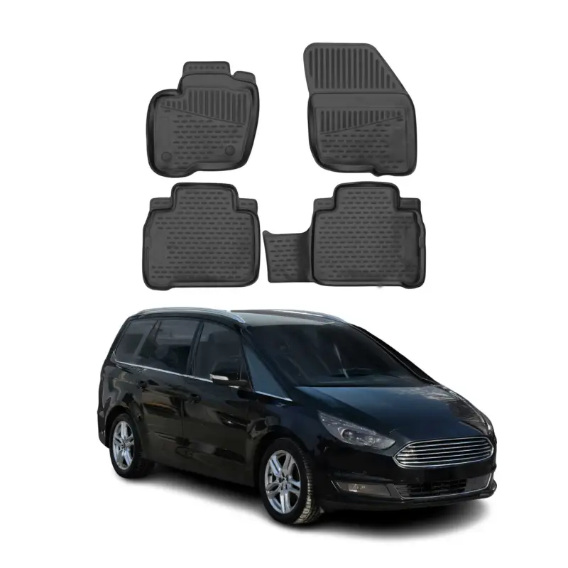 Neu Im Sortiment OMAC Gummimatten Fußmatten für Ford S-Max Galaxy 2015-2024 TPE Matten Schwarz 4x