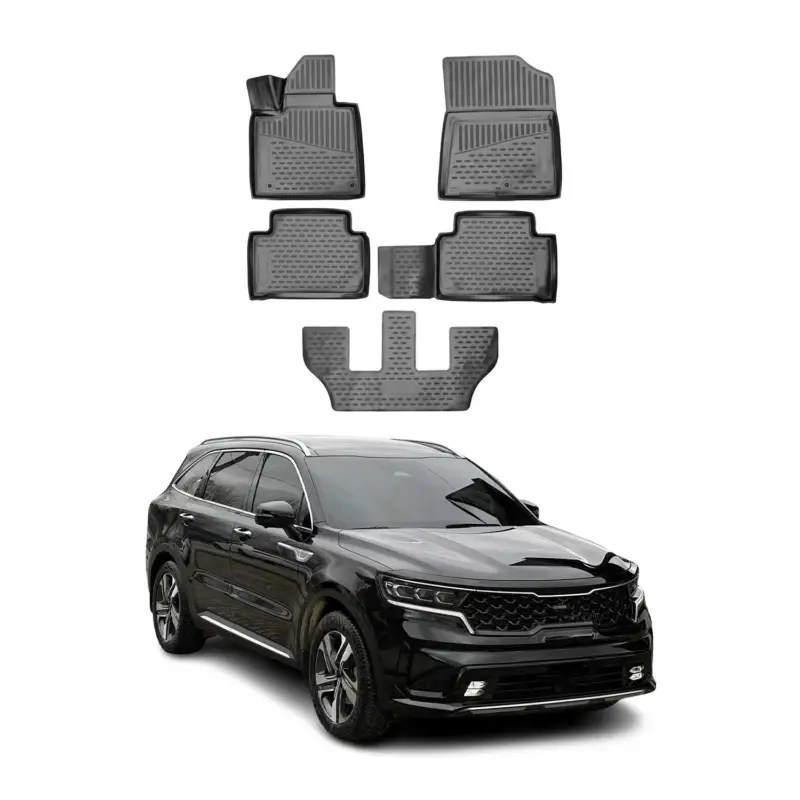 OMAC Gummimatten Fußmatten für Kia Sorento 2021-2026 TPE Automatten Schwarz 5x Günstig