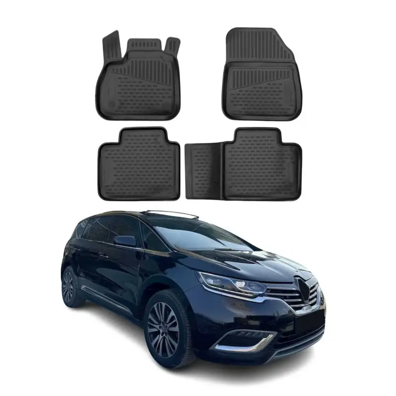 OMAC Gummimatten Fußmatten für Renault Espace V 2015-2023 TPE Automatte Schwarz Geprüft
