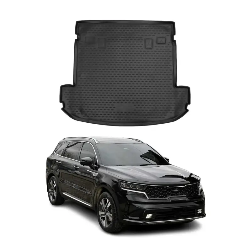 Direkt Vom Hersteller Kofferraummatte Kofferraumwanne für Kia Sorento 2021-2026 Gummi TPE Schwarz