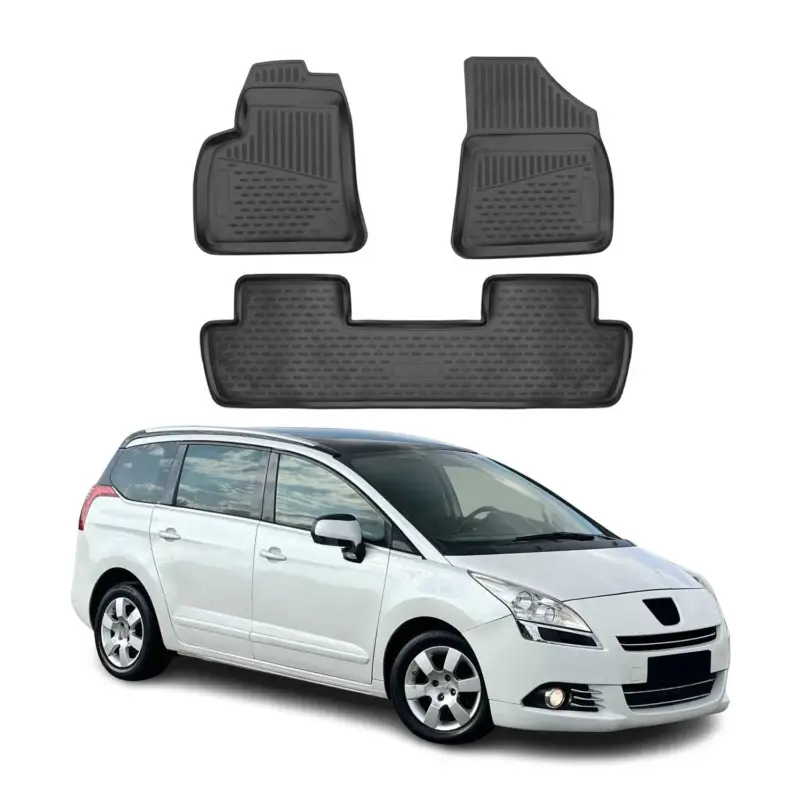 OMAC Gummimatten Fußmatten für Peugeot 5008 MK1 2009-2017 TPE Matten Schwarz 4x Sofort Bestellen