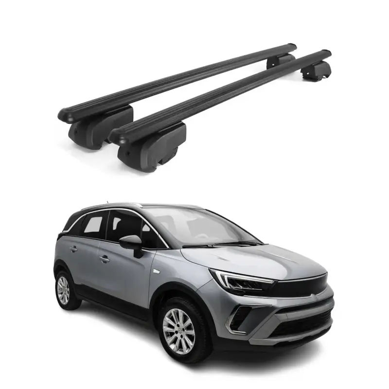 Bestpreis Dachträger Gepäckträger für Opel Crossland X 2017-2025 ABE Aluminium Schwarz