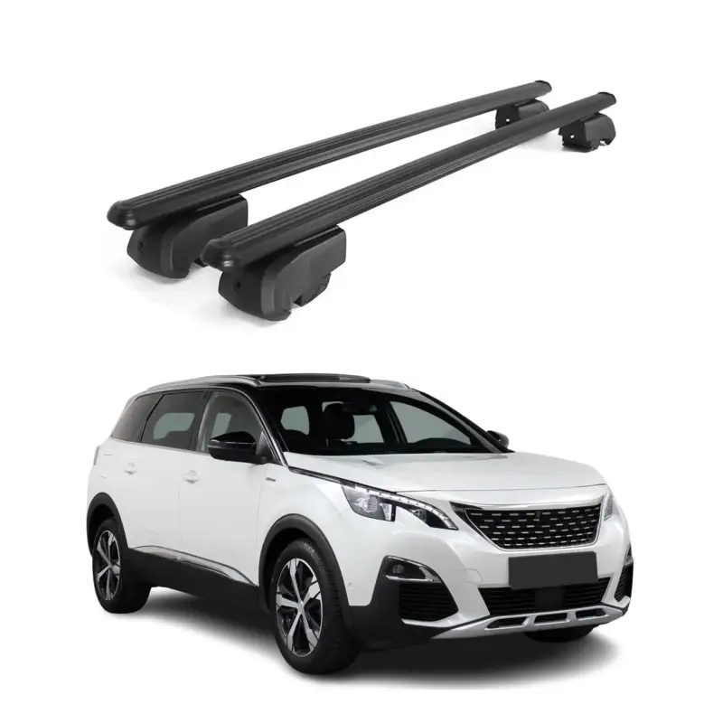 Finale Aktion Dachträger Gepäckträger für Peugeot 5008 T87 2017-2023 ABE Aluminium Schwarz