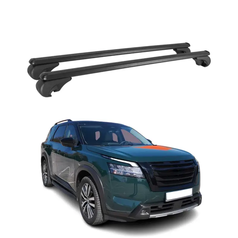 Echt Dachträger für Nissan Pathfinder R53 2022-2026 Gepäckträger Aluminium Schwarz 2x