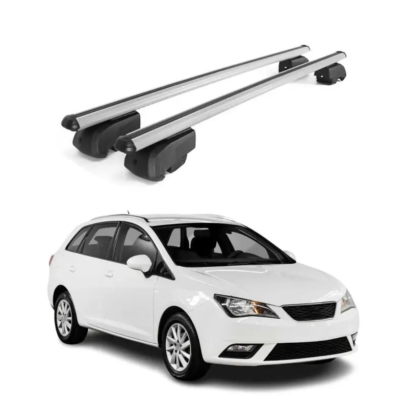 Echt Dachträger Gepäckträger für Seat Ibiza 6J SW 2009-2016 ABE Aluminium Grau 2x