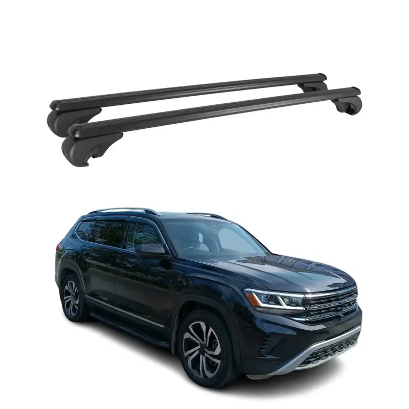 Dachträger für VW Atlas 2018-2026 Gepäckträger Grundträger Aluminium Schwarz 2x Markenware