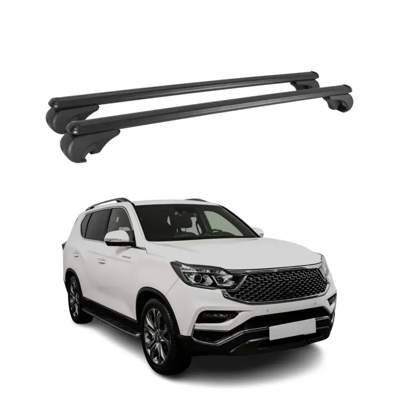 Bestpreis Dachträger Grundtäger für Ssangyong Rexton mk4 2017-2021 75kg Alu Silber 2 tlg