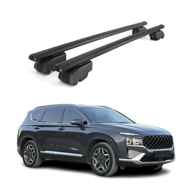 Bestseller Dachträger Gepäckträger für Hyundai Santa FE TM SUV 2019-2021 ABE Schwarz 2x