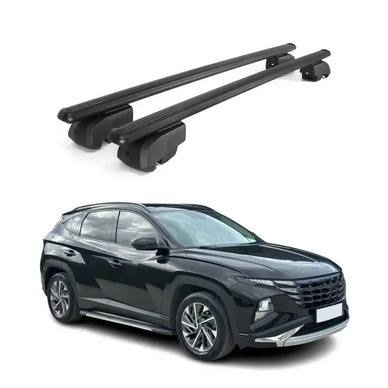 Expressversand Dachträger Grundtäger für Hyundai Tucson mk4 2022-2026 75kg Alu Schwarz 2 tlg