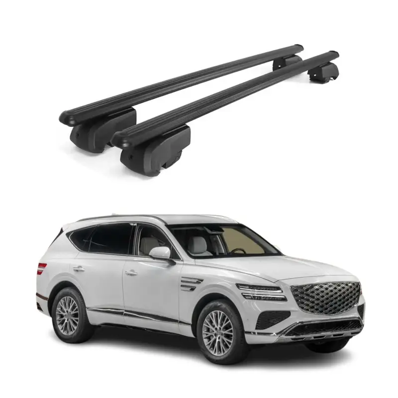 Dachträger Gepäckträger für Genesis GV80 2020-2023 ABE Aluminium Schwarz 2x Günstig