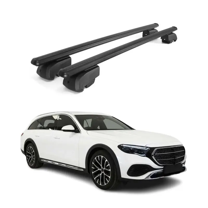 Dachträger Gepäckträger für Mercedes E-Class 2020-2023 ABE Aluminium Schwarz Begrenztes Angebot