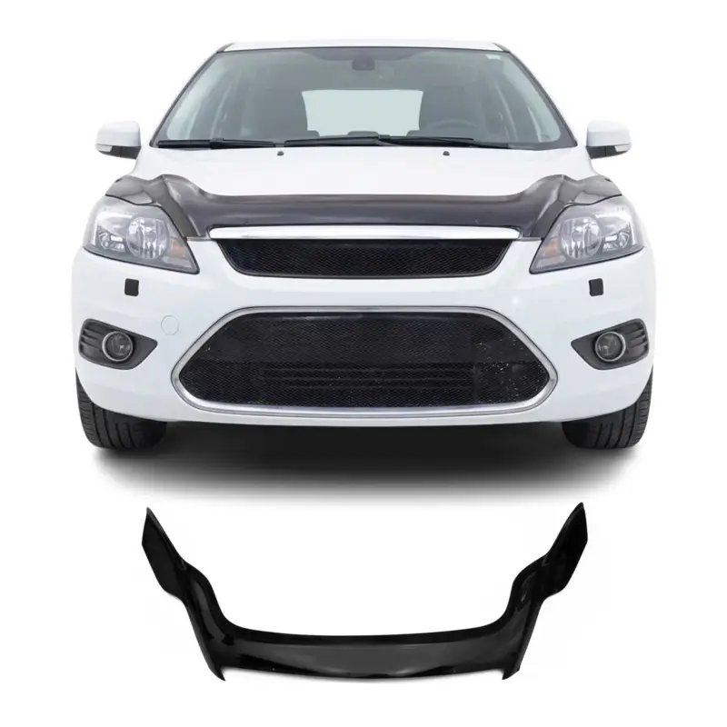 Echt Motorhaube Deflektor Steinschlagschutz für Ford Focus 2 FL 2008-2010 Schwarz