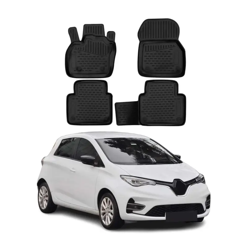 OMAC Gummimatten Fußmatten für Renault Zoe 2019-2024 TPE Automatten Schwarz 4x Ausverkauf