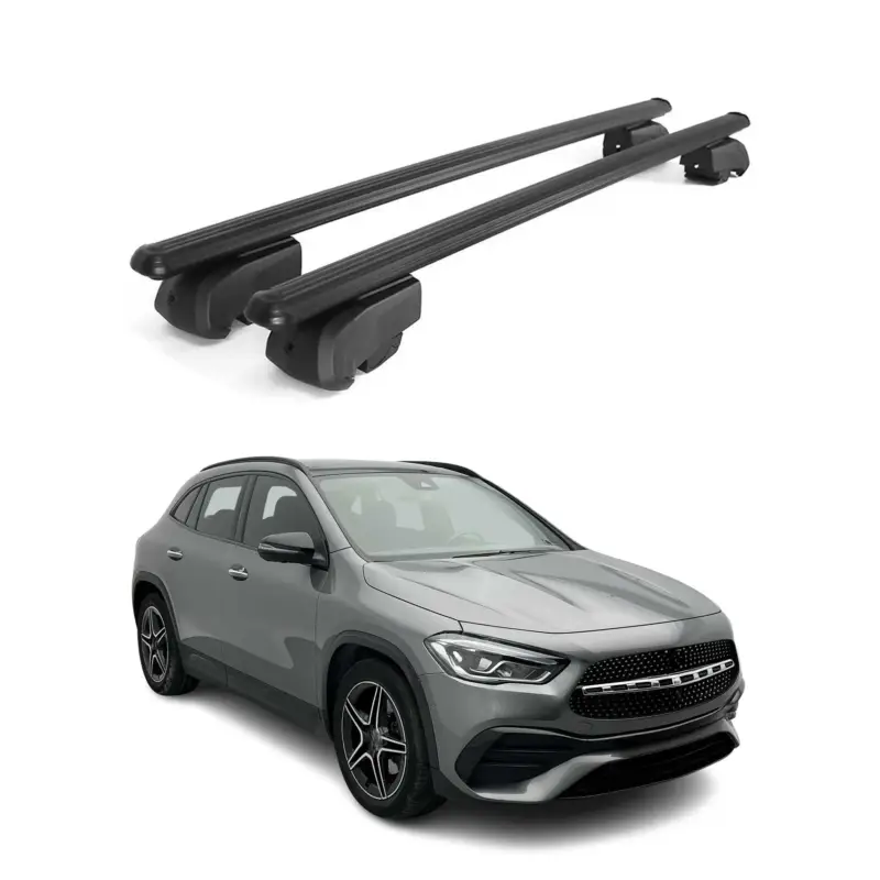 Ausverkauf Dachträger Gepäckträger für Mercedes GLA H247 2020-2026 ABE Alu Schwarz 2tlg