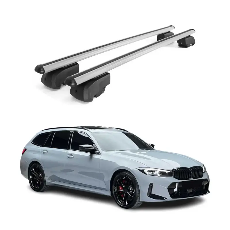 Dachträger Gepäckträger für BMW 3er Touring 2019-2021 ABE Aluminium Grau 2x Top-Angebot