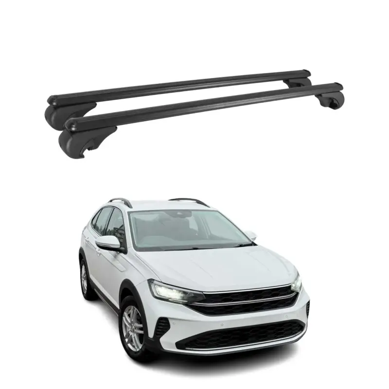 Dachträger für VW Taigo 2021-2026 Gepäckträger Grundträger Aluminium Schwarz 2x Neue Kollektion