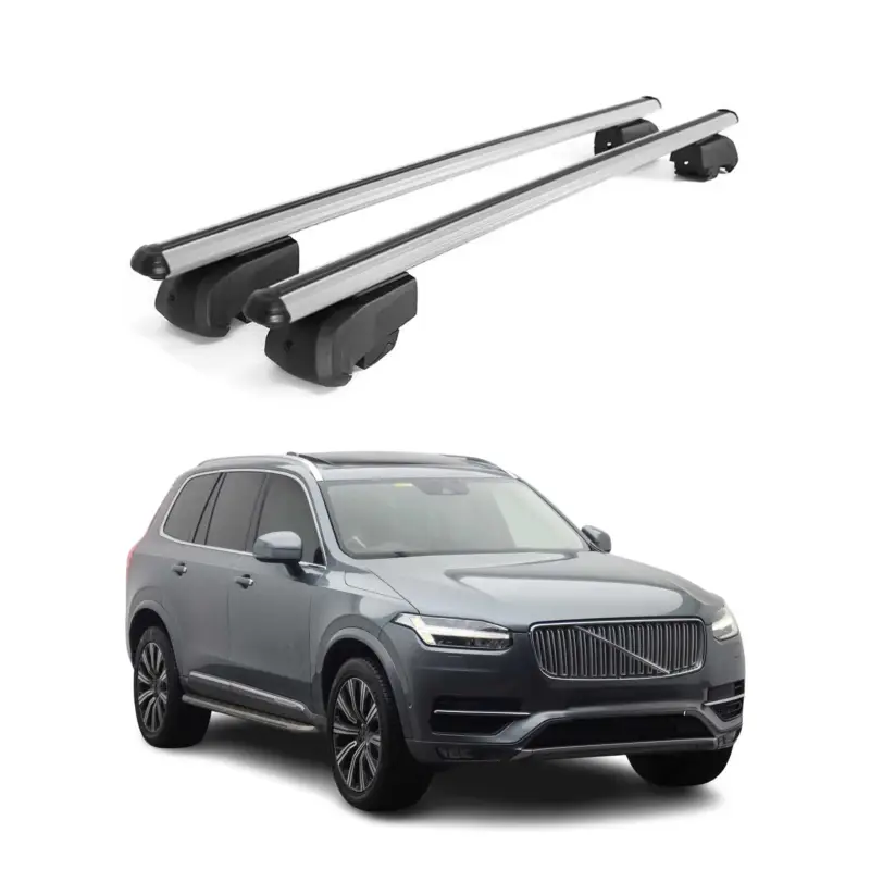 Bestseller Dachträger Gepäckträger für Volvo XC90 2017-2023 Querträger ABE Alu Grau 2x