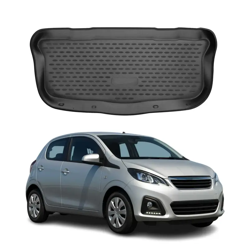 Kofferraummatte Kofferraumwanne für Peugeot 108 2014-2022 5tür Gummi TPE Schwarz Angebot