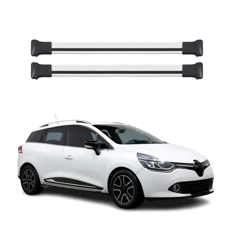 Schneller Versand Dachträger Grundtäger für Renault Clio Grandtour 2012-2019 75kg Alu Silber 2 tlg