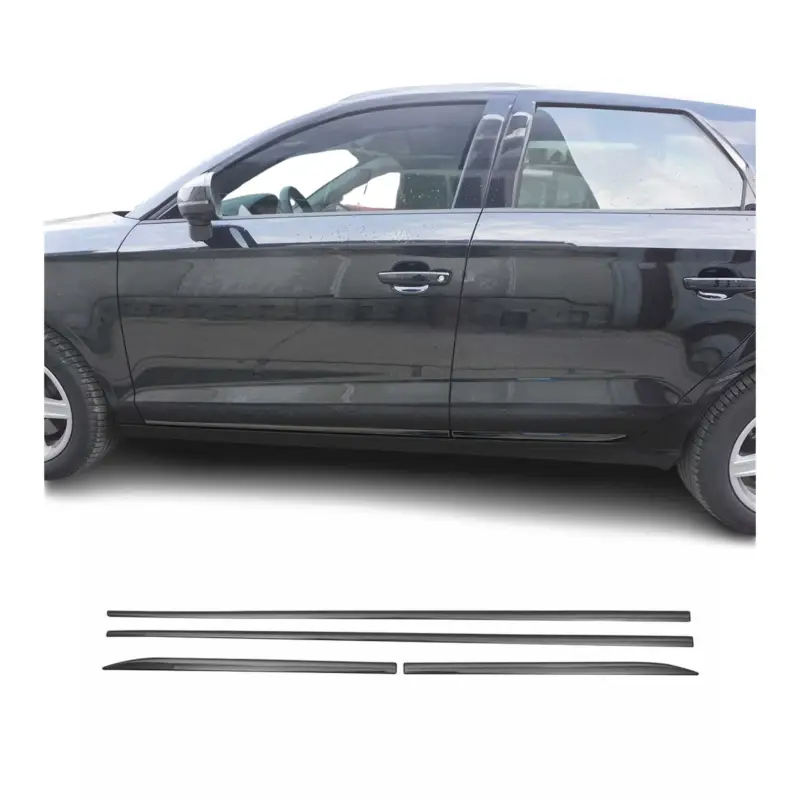 Seitentürleiste Türschutzleiste für Peugeot 301 2012-2026 Chrom Stahl Dunkel 4x Markenware