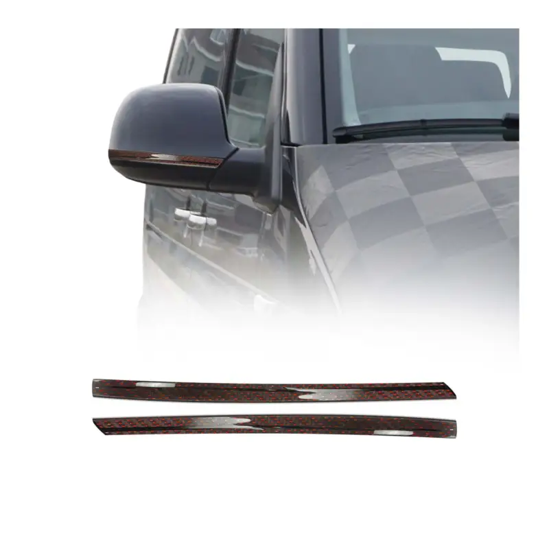 Top-Preis Spiegelkappen Leiste für VW Amarok 2010-2021 Kohlefaser Carbon Rot Schwarz 2tlg